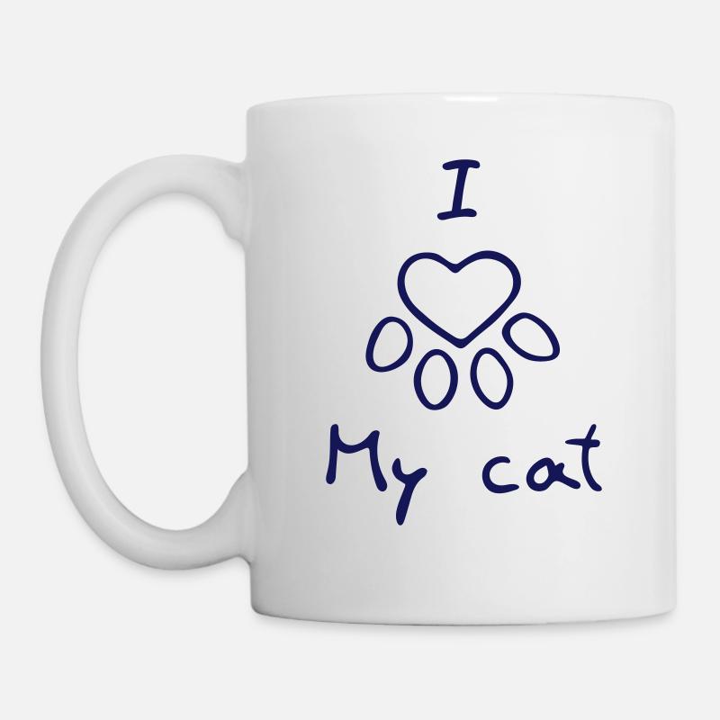 I love my cat - Mug - white