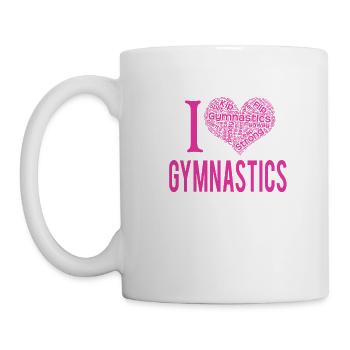Drôle I coeur gymnastique filles ou cadeau maman gymnaste - Mug blanc - blanc - Gauche