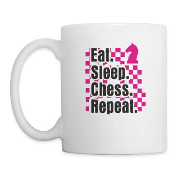 Funny Chess Design Eat Sleep Play Chess Repeat - Mug - white - Left