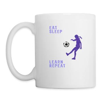 Funny Girls Soccer & Football Gift Design Eat - Mug - white - Left