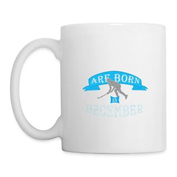 Feldhockeylegenden werden im Dezember Jungen geboren - Tasse - Weiß - Links