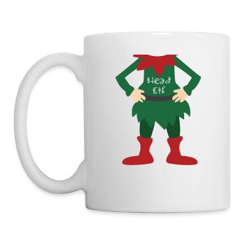 Top Fun Christmas Kids Head Elf Gift Design - Mug blanc - blanc - Gauche
