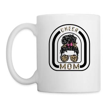 Mama Hemd, Cheer Mama Leopard Sonnenbrille Megaphon - Tasse - Weiß - Links