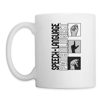 Sprache Sprache Pathologe Hemd, Rede - Tasse - Weiß - Links