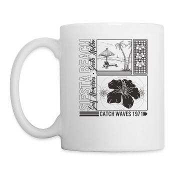 Siesta Beach Shirt, Surf Memories South Malibu - Mug - white - Left