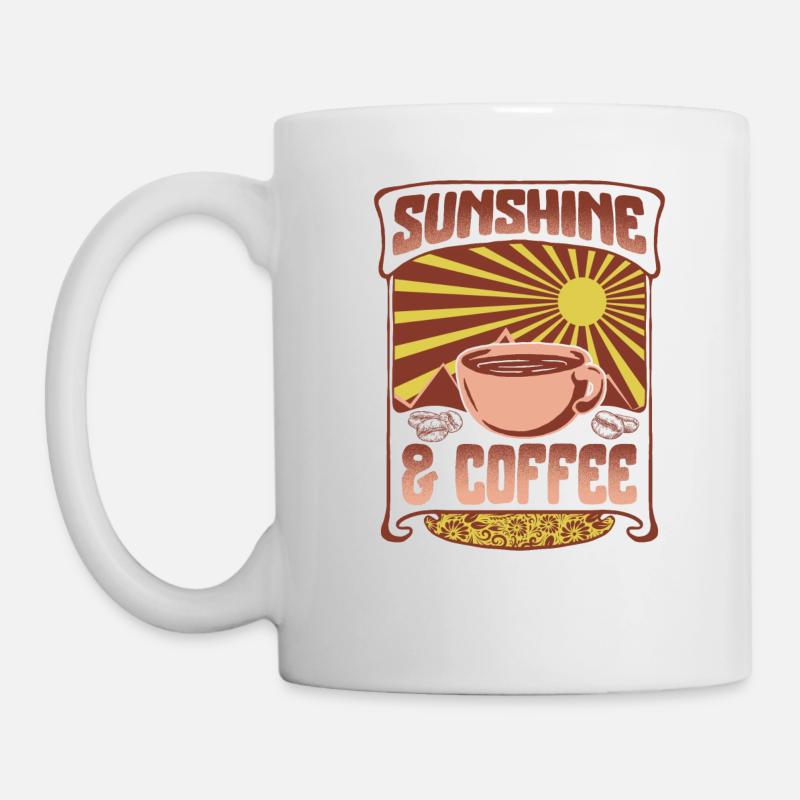Chemise soleil et café, chemises d’été pour - Mug blanc - blanc