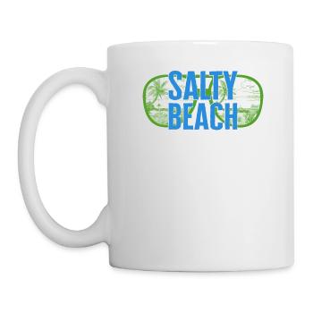 Chemise de lunettes de soleil Salty Beach, vacances en famille - Mug blanc - blanc - Gauche