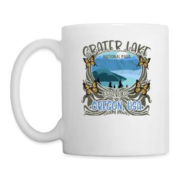 Parc national de Crater Lake ESTD. 1902 Chemise, - Mug blanc - blanc - Gauche