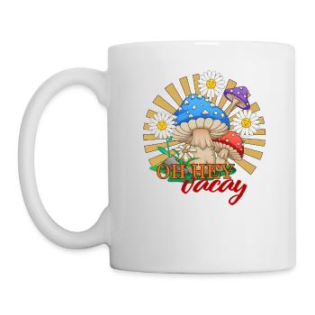 Oh hey Vacay Hemd, Urlaub Funny Beach Camping - Tasse - Weiß - Links