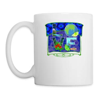 Love World Earth Day Chemise environnementale, cadeau - Mug blanc - blanc - Gauche
