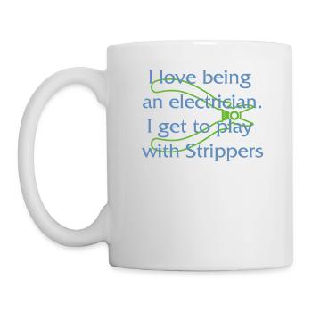 Elektriker-Shirt, ich liebe es, Elektriker zu sein - Tasse - Weiß - Links