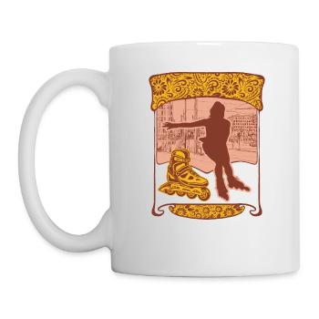 Rollerblades Shirt, Funny Rollerblading Girl - Mug - white - Left