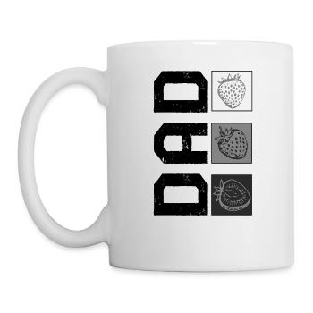 Erdbeerhemd, Papa Erdbeer-Tee, Vaters - Tasse - Weiß - Links