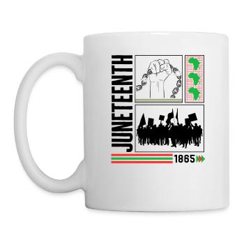 Juneteenth Shirt, 1865 Poing, Afro Femmes, Mélanine, - Mug blanc - blanc - Gauche