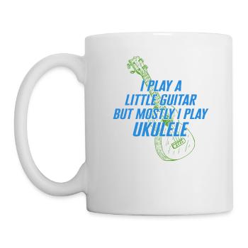 Chemise ukulélé musicien, je joue un peu de guitare - Mug blanc - blanc - Gauche