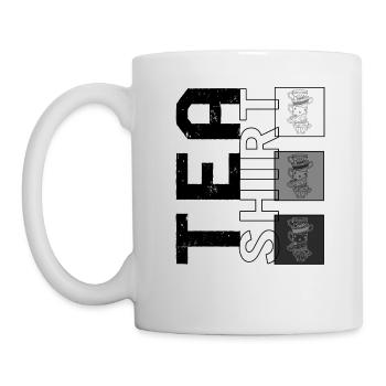 Tea Shirt, Pile Of Tea Cups Design, Tea Addict - Mug - white - Left