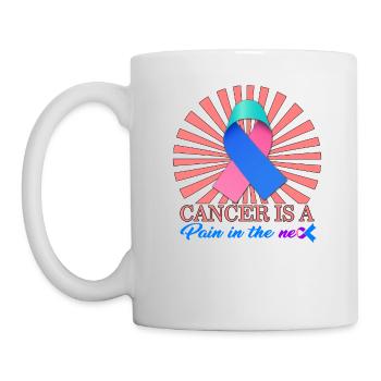 Chemise de sensibilisation au cancer de la thyroïde, le cancer est douloureux - Mug blanc - blanc - Gauche