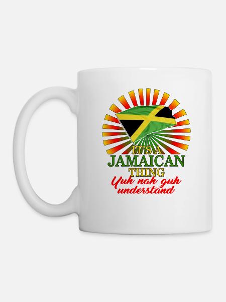 Chemise jamaïcaine, c’est un design de drapeau jamaïcain - Mug blanc - blanc