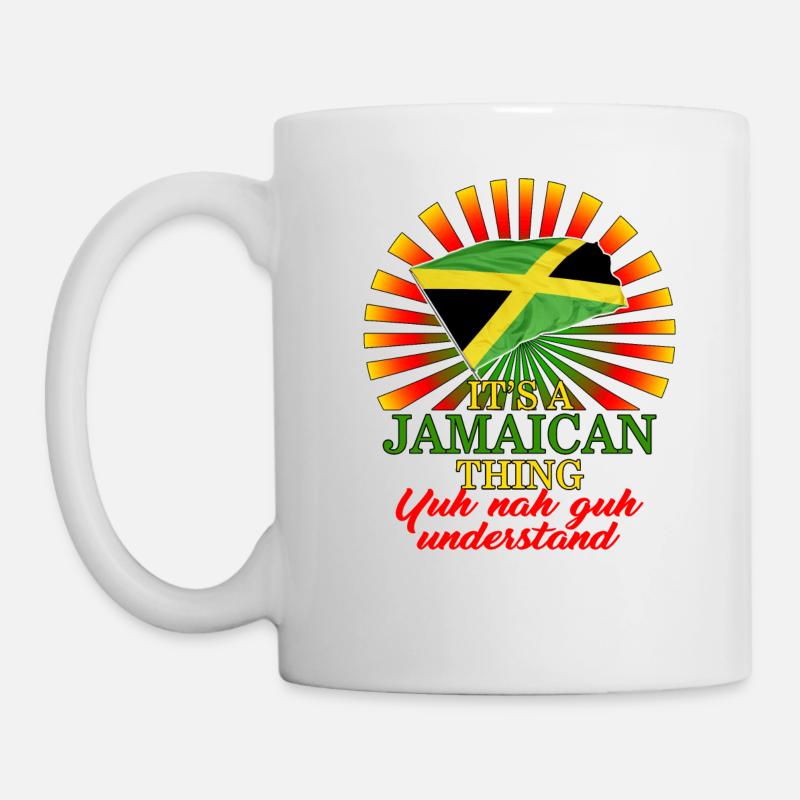 Chemise jamaïcaine, c’est un design de drapeau jamaïcain - Mug blanc - blanc