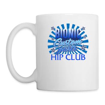 Hip Surgery Shirt, Bionic Custom Parts Hip Club, - Mug - white - Left