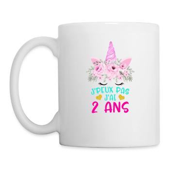 Enfant T Shirt 2 Ans Fille Anniversaire Cadeau - Mug - white - Left