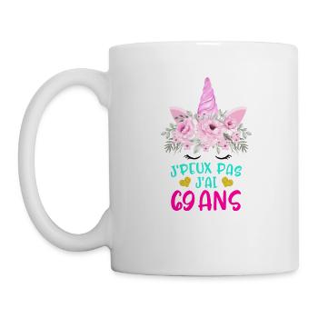 Enfant T Shirt 69 Ans Fille Anniversaire Cadeau - Mug - white - Left