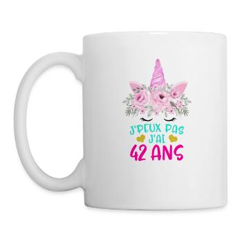 Enfant T Shirt 42 Ans Fille Anniversaire Cadeau - Mug - white - Left