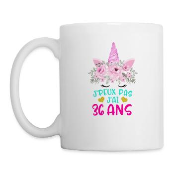 Enfant T Shirt 36 Ans Fille Anniversaire Cadeau - Mug - white - Left