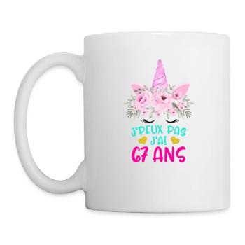 Enfant T Shirt 67 Ans Fille Anniversaire Cadeau - Mug - white - Left