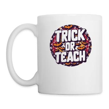 Halloween Lehrer Shirt, Trick Or Teach Niedlich - Tasse - Weiß - Links