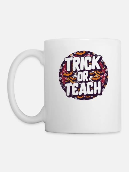 Halloween Lehrer Shirt, Trick Or Teach Niedlich - Tasse - Weiß