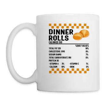 Chemise de Thanksgiving, petits pains nutritionnels - Mug blanc - blanc - Gauche