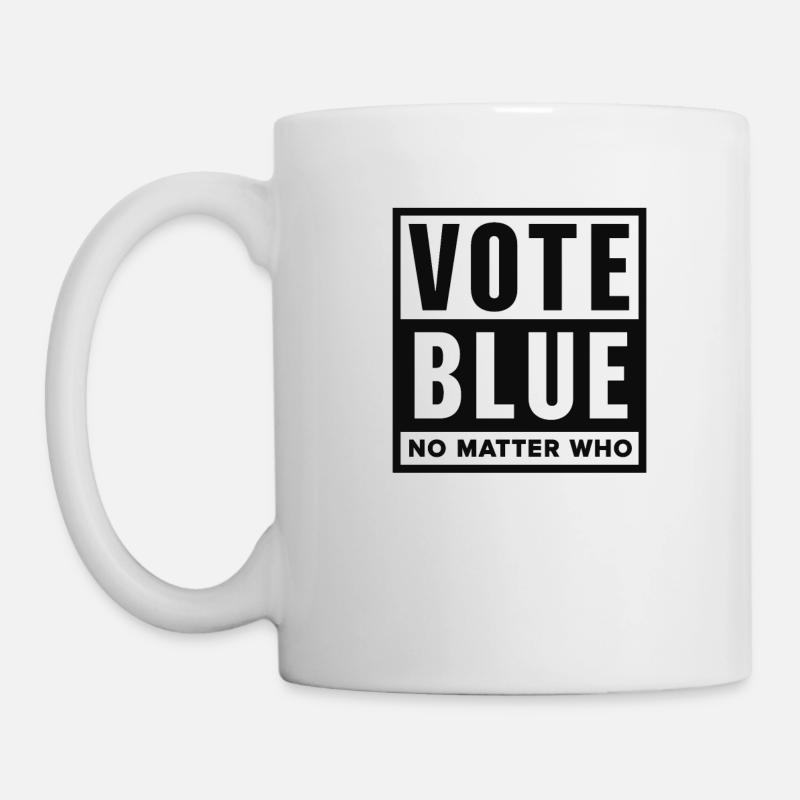 Votez bleu peu importe qui, vague bleue - Mug blanc - blanc