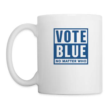 Votez bleu peu importe qui, vague bleue - Mug blanc - blanc - Gauche