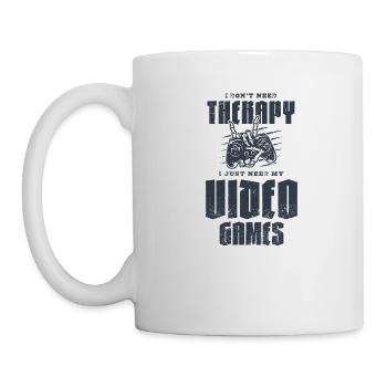 Ich brauche keine Therapie Ich brauche nur meine Videospiele - Tasse - Weiß - Links