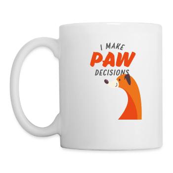 Ich treffe Pfotenentscheidungen, ich treffe schlechte Entscheidungen Hundeliebhaber - Tasse - Weiß - Links