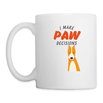 Ich treffe Pfotenentscheidungen, ich treffe schlechte Entscheidungen Hundeliebhaber - Tasse - Weiß - Links