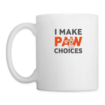 Ich treffe Pfotenentscheidungen, ich treffe schlechte Entscheidungen Hundeliebhaber - Tasse - Weiß - Links