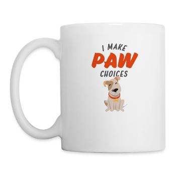 Ich treffe Pfotenentscheidungen, ich treffe schlechte Entscheidungen Hundeliebhaber - Tasse - Weiß - Links