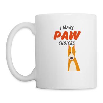 Ich treffe Pfotenentscheidungen, ich treffe schlechte Entscheidungen Hundeliebhaber - Tasse - Weiß - Links