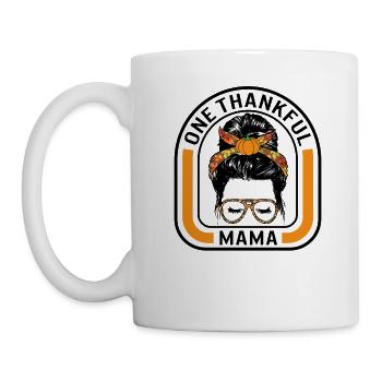 Chemise de Thanksgiving, un chignon désordonné de maman reconnaissante - Mug blanc - blanc - Gauche