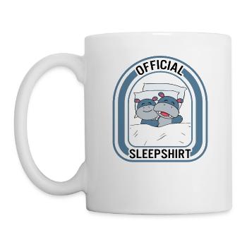 Schlafshirt, offizielles Schlafshirt Nilpferd - Tasse - Weiß - Links