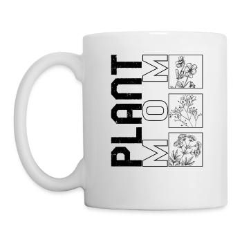 Chemise mère, Plant Mom Floral Botanist Tee, - Mug blanc - blanc - Gauche
