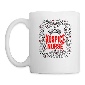 Hospizshirt, Hospizschwester Blument-Tee, - Tasse - Weiß - Links