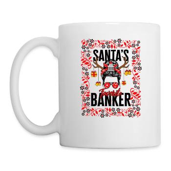 Chemise de Noël, le banquier préféré du Père Noël en désordre - Mug blanc - blanc - Gauche