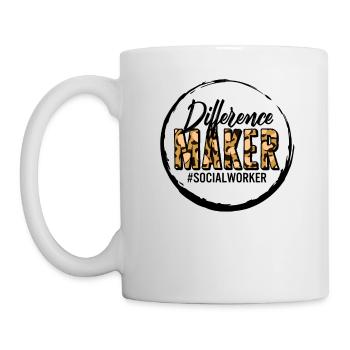 Sozialarbeiter Shirt, Difference Maker Leopard - Tasse - Weiß - Links
