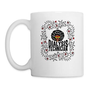 Dialyseschwester Shirt, Dialysetechniker Afrikaner - Tasse - Weiß - Links