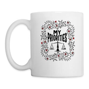 Gymnastic Shirt, My Priorities Scale Floral Tee, - Mug - white - Left