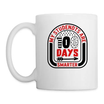 Schulhemd, meine Schüler sind 100 Tage schlauer - Tasse - Weiß - Links