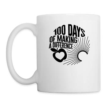 School Shirt, 100 Days Of Making A Difference - Mug - white - Left